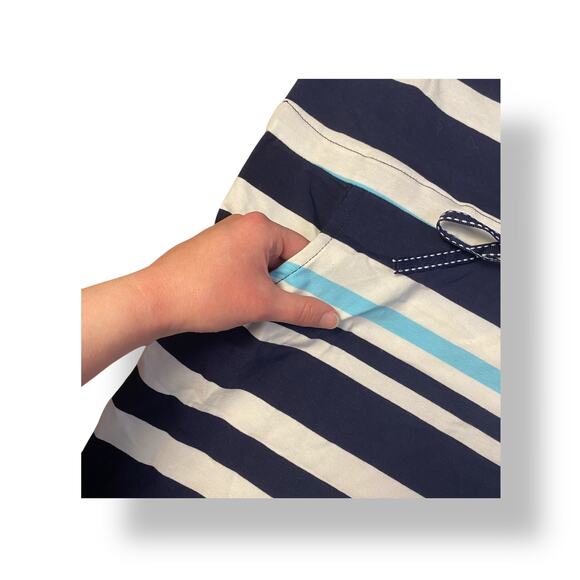 Beach‎ by Exist NWT Blue Striped Anchor Embroidered Shirt Mini Dress Size L - Picture 5 of 9